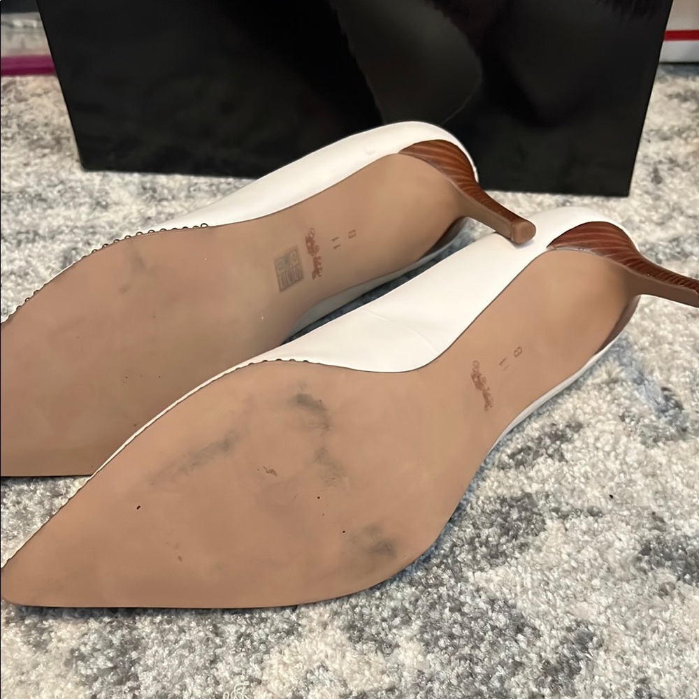 Coach White Elegant Pointed-Toe Heels - Picture 2 of 7